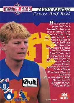 1995 Select AFL #404 Jason Ramsay Back